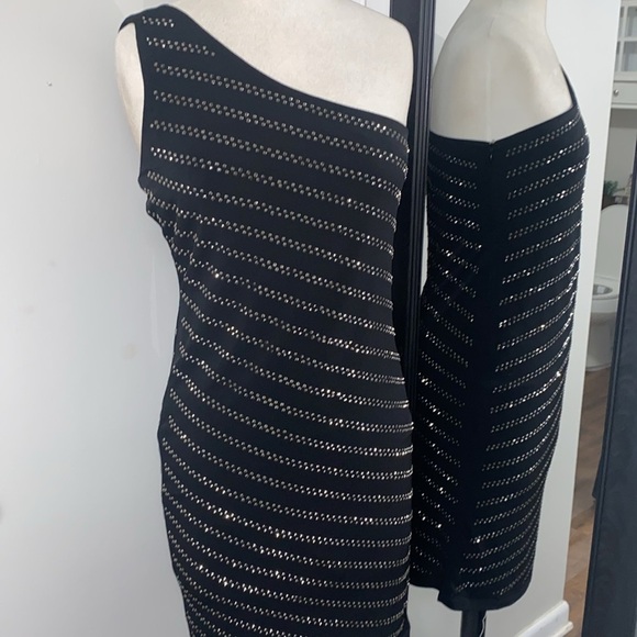 PHILOSOPHY DRESSES STUDDED Asymmetrical One Shoulder Bodycon Cocktail Dress SZ M - Picture 12 of 12